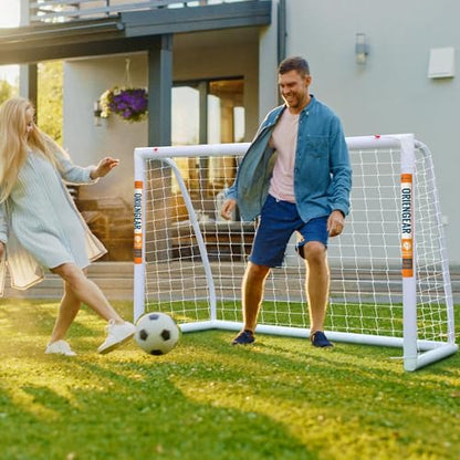 ORIENGEAR Soccer Goal, 12x6/10x6.5/8x6/6x4 Full Size Soccer Goals for Backyard, Soccer Net with Training Discs, Portable Soccer Goal for Kids and Adults with 1 Carry Bag, Porterias De Futbol - size: 6'x4' without target