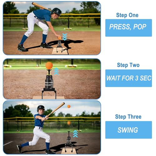 Softball Training Pop | Baseball Pop for Hitting Without a Pitcher(Compatible with Practice Wiffle Balls, 4 Softballs Included)
