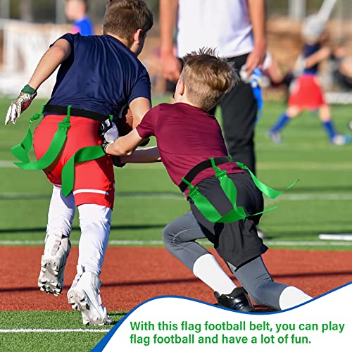 Junkin 6/8/10 Players Flag Football Sets Adjustable Football Belts and Flags for Youths Teens Kids Adults Players Sports Team - color: Green