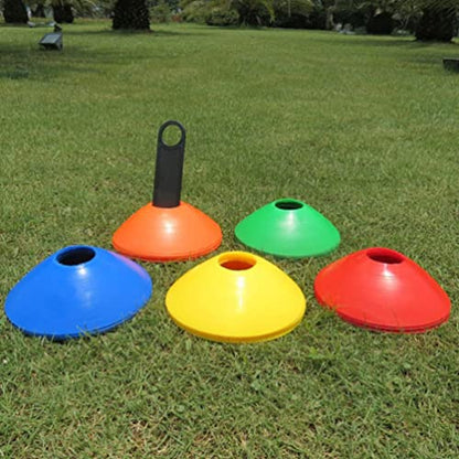 10Pcs Handy Soccer Drill Agility Training Marker Disc Cone Holder Carrier Football Field Cone Markers for Training Football Kid Sports Equipment (Black-10PCS)