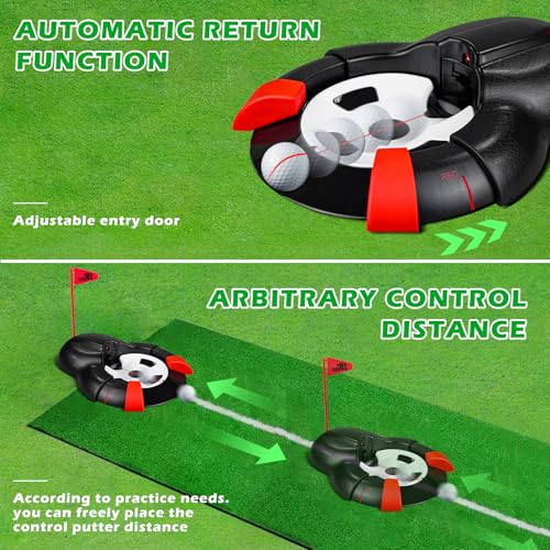 Golf Ball Automatic Putting Return Cup with Laser, Training Putting Indoor/Outdoor Aid, Golf Cup Putting Machine, Suitable for Practicing at Home, Yard, Office, Party