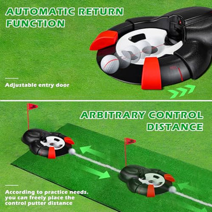Golf Ball Automatic Putting Return Cup with Laser, Training Putting Indoor/Outdoor Aid, Golf Cup Putting Machine, Suitable for Practicing at Home, Yard, Office, Party