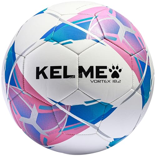 KELME Soccer Ball Sizes 4, 5 - Practice and Match Ball for Adults, Wear-Resistant Lightweight Design for Training and Games - color: pink and blue, size: Size 5