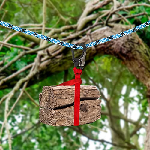 RNA Rock-N-Arbor Squatch Draw Speed Line Slings, 1-Inch Nylon Speed Line with Double-Action Snap Hook, Arborist and Rigging Gear - size: 6-Pack