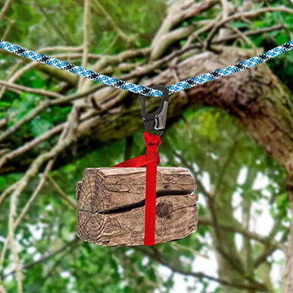 RNA Rock-N-Arbor Squatch Draw Speed Line Slings, 1-Inch Nylon Speed Line with Double-Action Snap Hook, Arborist and Rigging Gear - size: 6-Pack