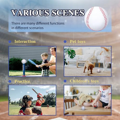 Foam Baseballs, 9 Inch Soft Baseballs Training Pitch Stress Ball with Drawstring Bag