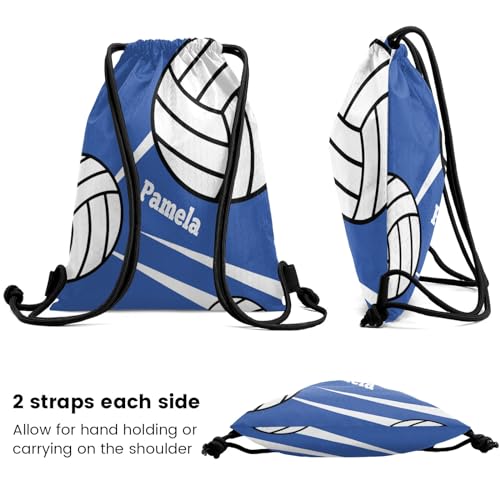 Volleyball Player Number Team Name Ocean Personalized Drawstring Backpack Sports Gym Bag Christmas Gift Party Goodie String Cinch Bag for Women Men - color: Option 55