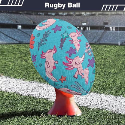 SYtrade Recreational Football Game Footballs PU Composite Leather Footballs for Training Indoor Outdoor - color: Axolotl Starfish Blue