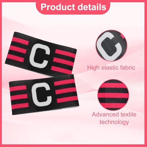 6 Pcs Adjustable Captain Armbands, 12.2x2.55Inch Soccer Captain Armband Elastic Leader Sport Arm Bands for Football Basketball Rugby Volleyball Team Leaders