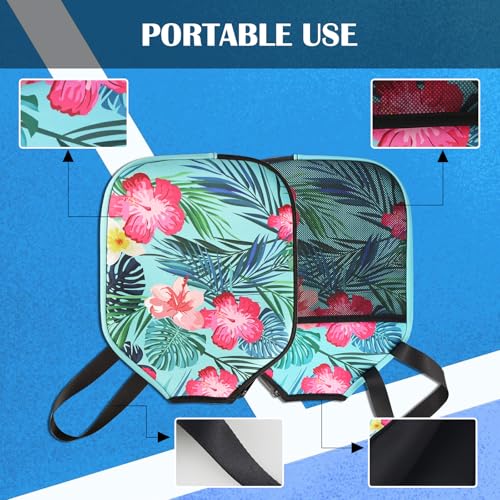 Pickleball Paddle Cover, Neoprene Racket Sleeve with Zipper, 11.8" * 9.05" Soft & Durable Pickleball Paddle Protection Cover 1Pc & 2 Pcs - color: Floral 1 Pc