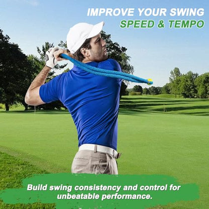 Golf Rope Swing Trainer, Professional Golf Swing Rope Training Aid to Improve Speed, Tempo, Rhythm, Flexibility and Strength, Golf Warm-Up Practice Equipment for Golfers of All Levels - color: Blue