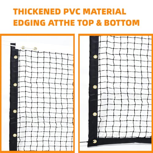 Professional Tennis Net 42ft x 3.5ft – Single Layer Heavy-Duty Court Replacement Net with 6mm Steel Cable & Complete Accessories | UV/Water-Resistant, Ideal for Court Contractors & Schools