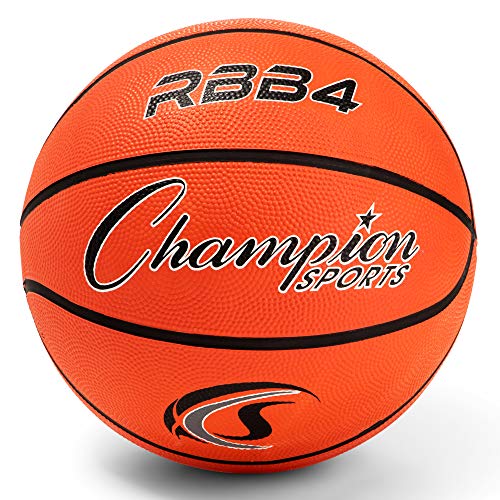 Champion Sports Rubber Basketballs – Durable Indoor & Outdoor Training & Recreational Game Balls, Multiple Sizes & Colors