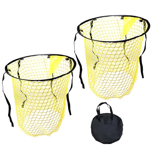 2Pcs Soccer Top Bins Target Net, Fold-able Football Training Goal Target Bag, Top Bins Football Target Goal Net, Top Corner Target Net Goals for Kids Shootings Accuracy Practice Equipment