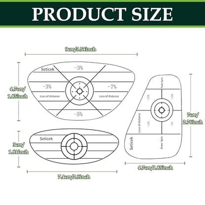 Seticek Golf Impact Tape Labels ｜Self-Teaching Sweet Spot and Consistency Analysis ｜ Improve Golf Swing Accuracy and Distance - color: 100pc-Right Handed(Wood 6x6+ Iron 8x8)