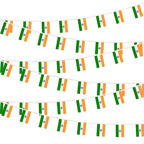 India Indian Small Mini String Banner Flags Miniature India Banners For Grand Opening,Grand Opening Sports Celebration Decorations (50 Feet 38 Flags) - color: India