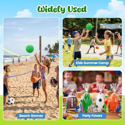 3 otters 4-Pack Sports Balls for Toddlers & Kids, Playground Balls with Pump, 5-Inch Soccer Ball, Basketball, Kickballs, Stockings for Grandkids, Toys for 2+ Boy Indoor/Outdoor Play