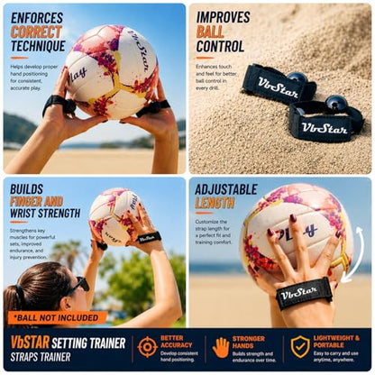 Volleyball Training Equipment Aid - Practice Your Serving, Setting & Spiking with Ease, Great Solo Serve & Spike Trainer for Beginners & Pro, Perfect Volleyball Gift - style: VbStar Pro