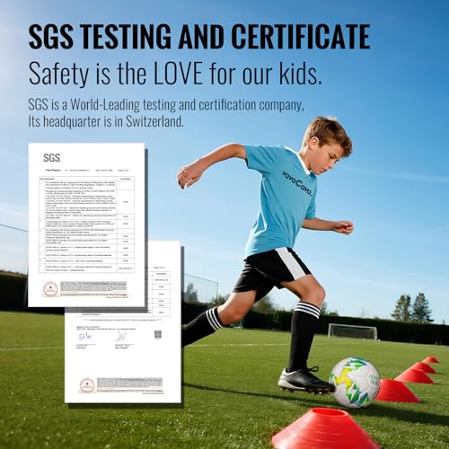 VavaCava 4'x3' Kids Soccer Goal Set, 2 Portable Pop Up Soccer Goals for Backyard, 2 Size 3 Balls, 10 Cones, Pump, Carry Bag, Little Monster Keychain & SGS Certificate, Toddler Soccer Net