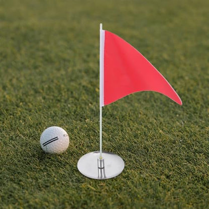HEMOTON Portable Golf Flagstick with Hole Cup, Stainless Steel Putting for Backyard Indoor Practice, Mini Golfing Target Training Aid Accessories for Office Home