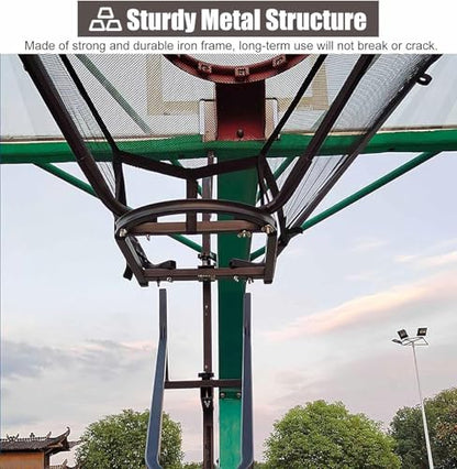Basketball Ball Server Basketball Shot Returner Basketball Shot Return Net, Basketball Rebounder Attachment, Basketball Shooting Practice Aid for Traditional Pole Wall Mounted Hoop