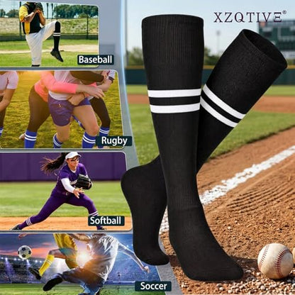 XZQTIVE Baseball Softball Socks and Belt Combo Set Adjustable Softball Socks and Elastic Belt for Kids Youth Adult - color: Black, size: Kid