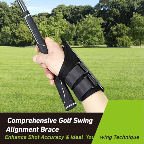 Golf Wrist Trainer for Swing Alignment Pro Training Aid Brace for Hand Gesture Correction Golf Hinge Practice Tool and Wrist Support Brace for Beginners and Pros to Improve Swing Technique