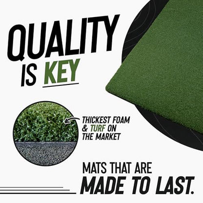 Super Tee Golf Mat – 5 x 10 Indoor/Outdoor Nylon Turf Mat for Wooden and Rubber Tees with Shock Absorbent Foam Backing – Practice Driving or Chipping at The Range or Simulator