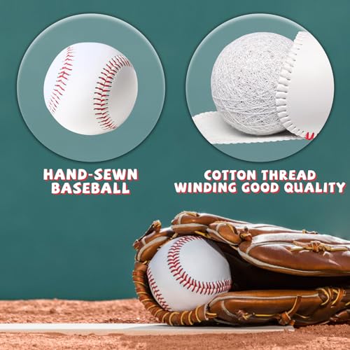 Baseballs 12/24 Pack with Bucket, Standard Size Adult Training Baseballs