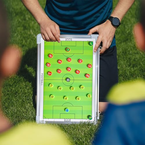 VolksRose Soccer Coaching Board, Soccer Tactics Board with Magnets and Marker Pen, Magnetic Soccer Coach Board, Soccer Dry Erase Whiteboard Coaches Clipboard, Coach Training Equipment Coach Gift
