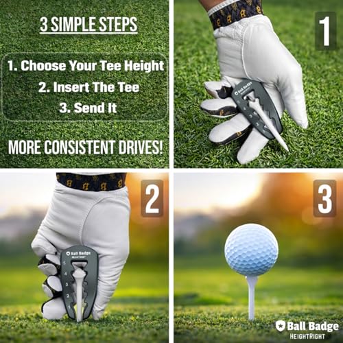 Adjustable Golf Tee Height Tool (5-Level Precision) – Universal Fit for Wooden & Plastic Tees, Consistent Tee Height Setter for Drivers, Fairway Woods & Irons, Durable Aluminum Golf Swing Training Aid - color: Grey