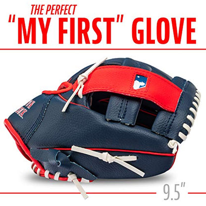 Franklin Sports MLB Youth Teeball Glove and Ball Set - Kids Baseball and Teeball - Perfect First Kids Glove - 9.5"