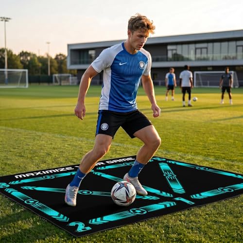 Britimes Soccer Training Mat Football Footstep Training Mat 35 * 24 in