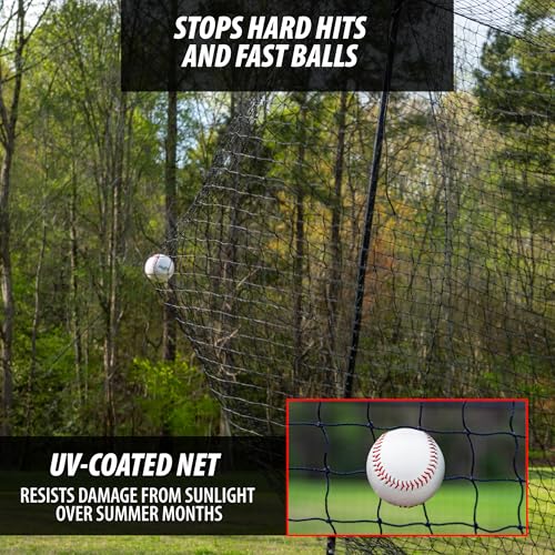 Heavy Duty Baseball & Softball Batting Cage with Wheels – Commercial-Grade Portable Batting Cage for Backyard, Driveway, Training & Club Use | Multi-Sport Practice | Easy Setup (20 FT) - size: 20 FT