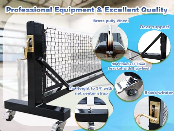 Seliyoo Pro Portable Pickleball Net System Portable Pickleball Net Outdoor,Heavy Duty Premium-Grade Brass Winder 22 FT Regulation Size Pickleball Court Equipment Indoor or Outdoors