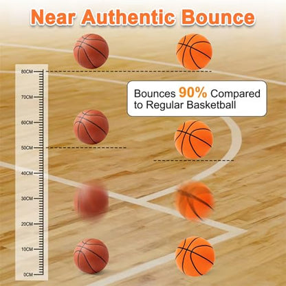 Indoor Silent Basketball Size 7 (29.5") Weight 600g, Grooved Airless Basketballs for Apartments Quiet Dribbling Training, Soundless PU Foam Basket Ball for All Ages, Non-Deforming Packaging