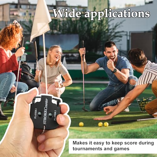 PEUTIER 2pcs Mini Golf Score Counter, 2.2x1.93x0.35in Golf Indicator Counter Golf Stroke Counter 2 Player Portable Golf Counter Clicker for Golf Shot Competition Game Scoring Keeper