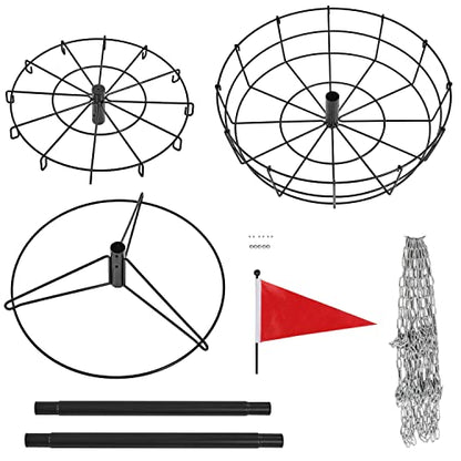 Yaheetech Disc Golf Basket Portable Disc Golf Practice Set 12/24 Chain w/Basket Target and Double Steel Chains for Outdoor - color: Black