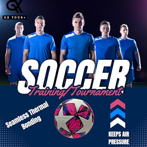 Soccer Ball Size 4. GX Soccer Champions Soccer Ball. Professional Grade PU Durable Material. - size: Size 5