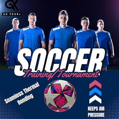 Soccer Ball Size 4. GX Soccer Champions Soccer Ball. Professional Grade PU Durable Material. - size: Size 5