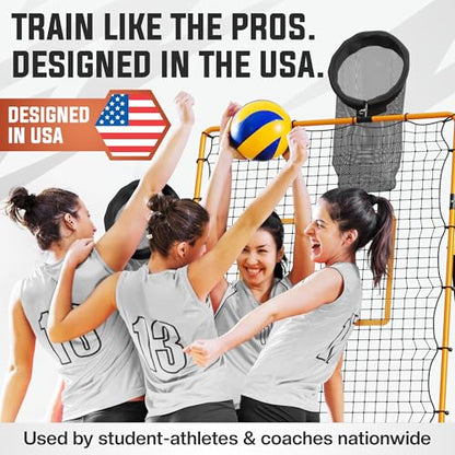 Adjustable Volleyball Rebounder Net - Volleyball Training Equipment with 3 Targets for accuracy, Sandbags, Carry Bag - Football Rebounder, Versatile Lacrosse Rebounder Net for Volley ball.