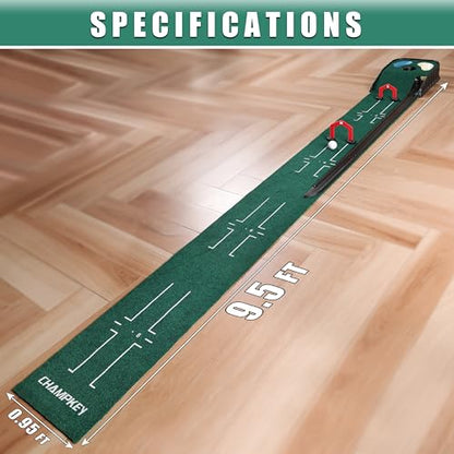 CHAMPKEY Golf Putting Green Indoor - Advanced Guides Golf Putting Mat - Enhance Putting Accuracy and Challenge - style: Hazard Putting Mat