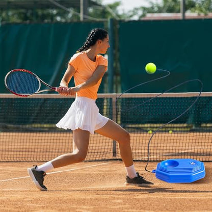 Tennis Ball Training Baseboard, 2026 New Tennis Rebounder with Weighted Base, Tennis Trainer Ball with String, Tennis Practice Rebounder Tennis Self Training Tool for Backyard Outdoor - color: Blue 1PCS