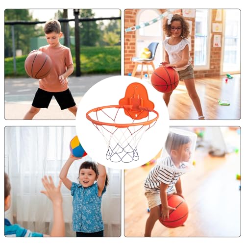 Indoor Basketball Hoop, Replacement Basketball Rim Silent Training Hoop Wall-Mount for Bedroom, Office & Home