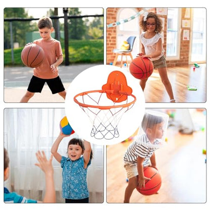 Indoor Basketball Hoop, Replacement Basketball Rim Silent Training Hoop Wall-Mount for Bedroom, Office & Home