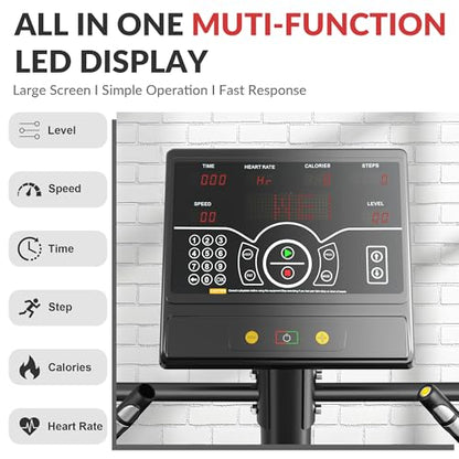 Fitvids Stair Stepper Machine, Commercial Grade Stair Climber with 15 Resistance Levels, Continuous Stair Stepping Machine for Cardio and Lower Body Workouts, LED Screen, Exercise Machine for Home Gym