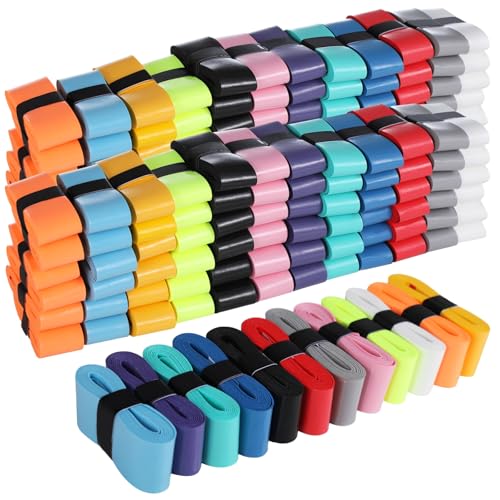 OMISTAR 120 PCS Tennis Racket Overgrips, 12 Colors Badminton Racket Overgrip Bulk, Soft Tennis Racket Grip Tape, Anti-Slip and Absorbent Grip Tape for Pickleball Racquets, Bike Handlebar, Fishing Rod