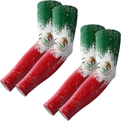 ROXUN Arm Sleeves, Cooling UV Sun Protection Sports Compression for Men/Women - color: 2 Pairs Mexico Flag-1