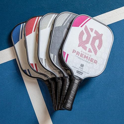 Onix Evoke Premier Professional Tournament Pickleball Paddle Composite Face Impact Paddle Shape - color: White, size: Medium, style: 14mm