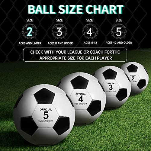 HyDren 24 Pack Soccer Balls Bulk with Pump Official Outside Christian Charity Donation Sport Soccer Balls Gifts for Teens Adults - size: 2